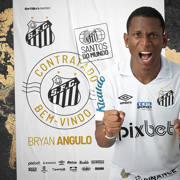 Santos anuncia contratação de Bryan Ângulo com vínculo até junho